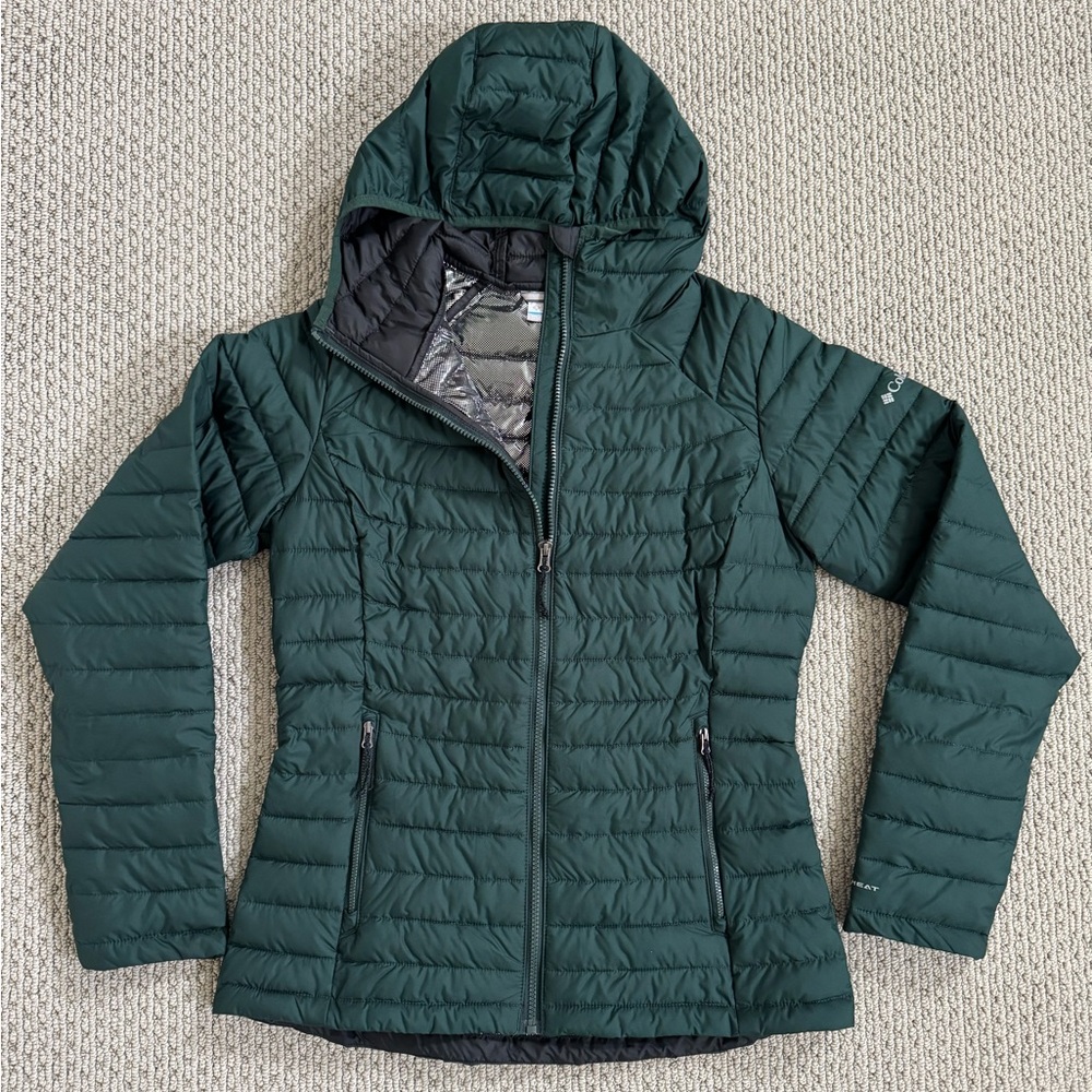 Columbia Women’s White Out II Hooded Insulated Puffer Jacket Forest Green M